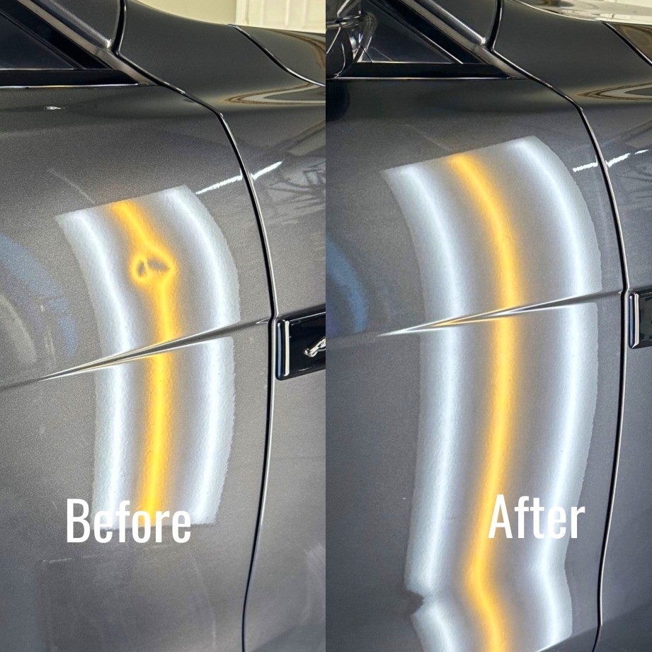 2023 Jaguar F-Pace passenger front door dent repair Norco before & after